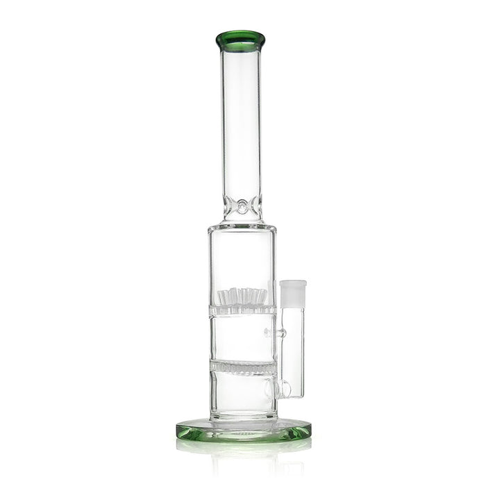 Double Perc Honeycomb Hookah Glass Water Pipe with sprinkler