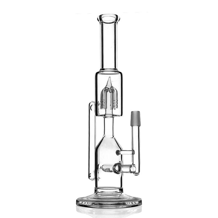 New Double Recycler Glass Water Pipe Glass Bong