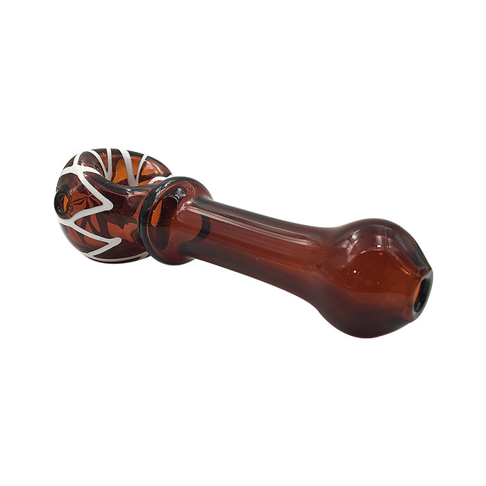 Red with White Glass Hand Pipe Glass Spoon Smoking Pipe 413#