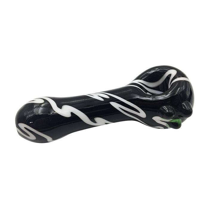 Black Skull Head Bowl Glass Hand Pipe 217#