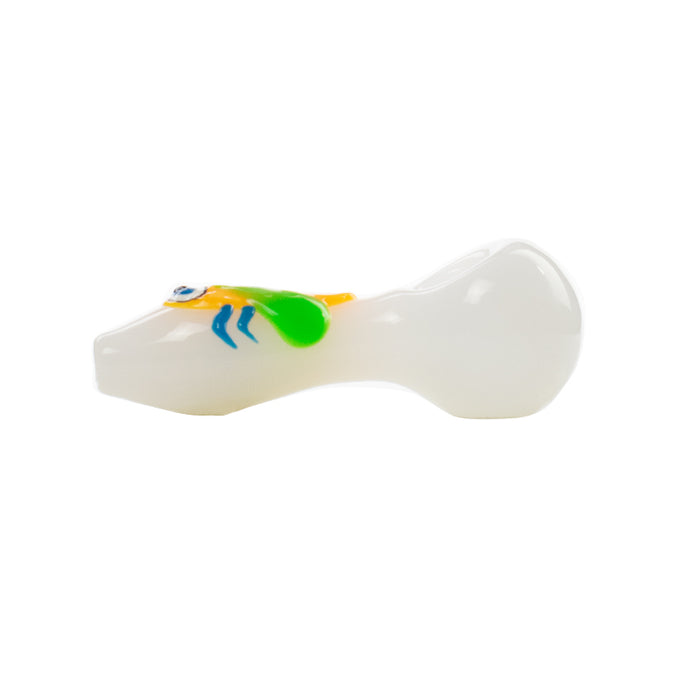 4“ White color glowing smoking hand pipe with different label G32