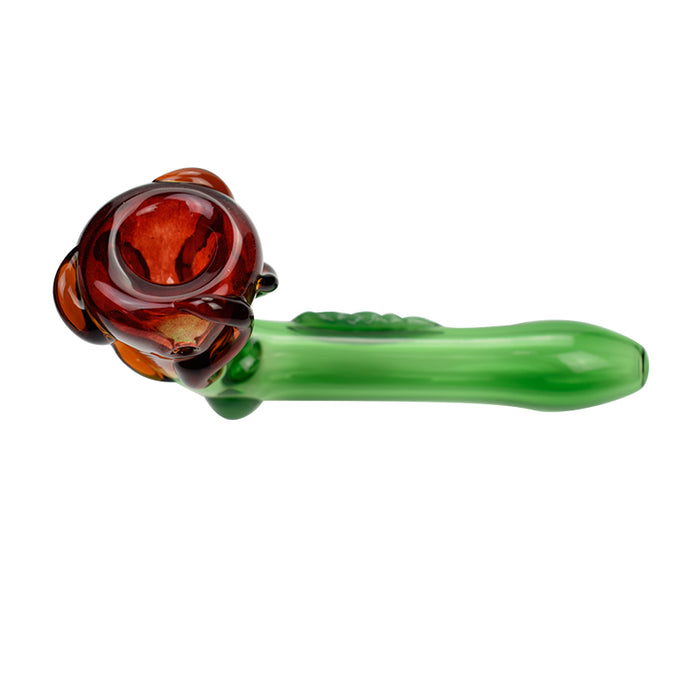 New Arrival Glass Spoon Pipes with Flowers Shape 620#