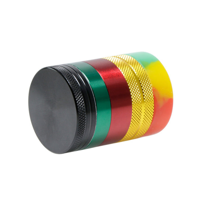 55MM Color Aluminum Alloy Bottom Cover Silicone Separator Flat Herb Grinder
