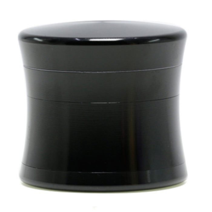 50MM Convex Four-Layer Aluminum Alloy Thin Waist Design Herb Grinder | Black