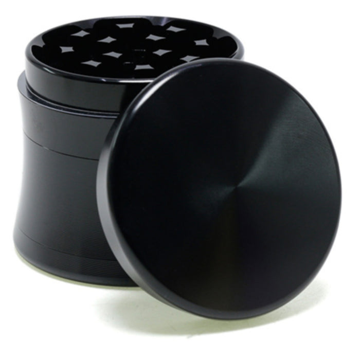 50MM Four-layer Double Chamfer Sector Grinding Flat Aluminum Alloy Smoke Grinder | Black