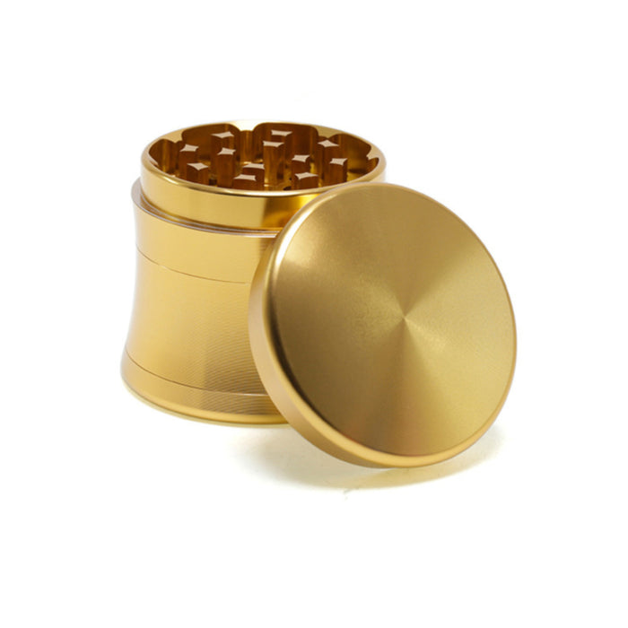 50MM Four-layer Double Chamfer Sector Grinding Flat Aluminum Alloy Smoke Grinder | Gold