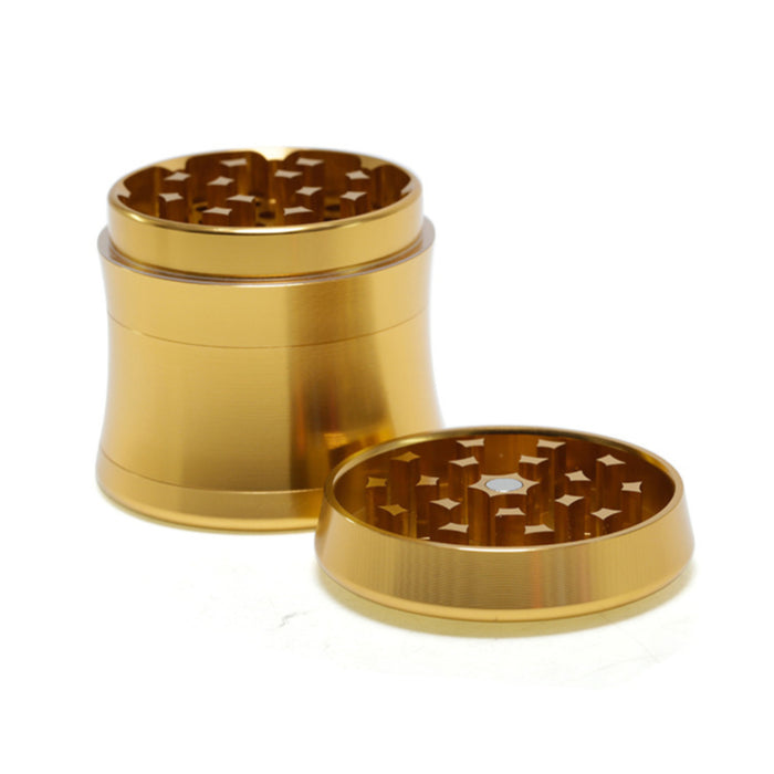 50MM Four-layer Double Chamfer Sector Grinding Flat Aluminum Alloy Smoke Grinder | Gold