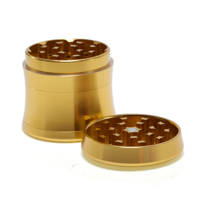50MM Convex Four-Layer Aluminum Alloy Thin Waist Design Herb Grinder | Gold