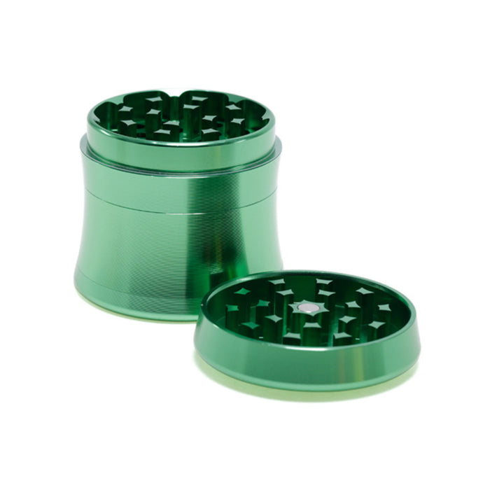 50MM Convex Four-Layer Aluminum Alloy Thin Waist Design Herb Grinder | Green