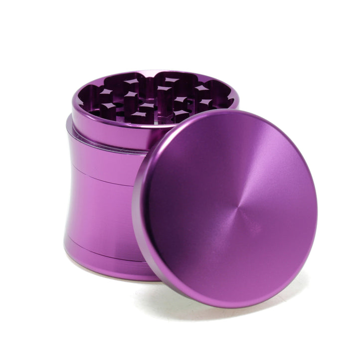 50MM Convex Four-Layer Aluminum Alloy Thin Waist Design Herb Grinder | Purple