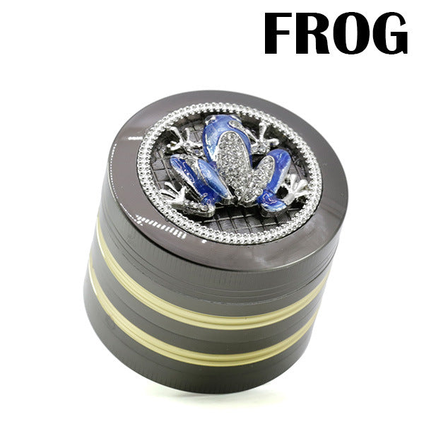 50MM Four-layer Zinc Alloy Diamond Inlaid Frog Phnom Penh Smoke Grinder