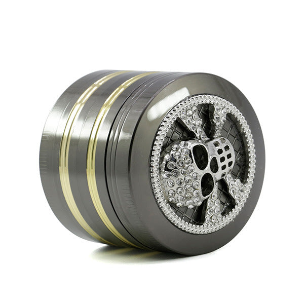 50MM Four-layer Zinc Alloy Diamond Inlaid Skull Phnom Penh Smoke   Grinder