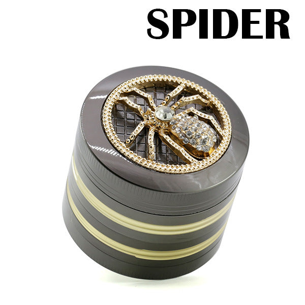 50MM Four-layer Zinc Alloy Diamond Inlaid Spider Phnom Penh Smoke Grinder