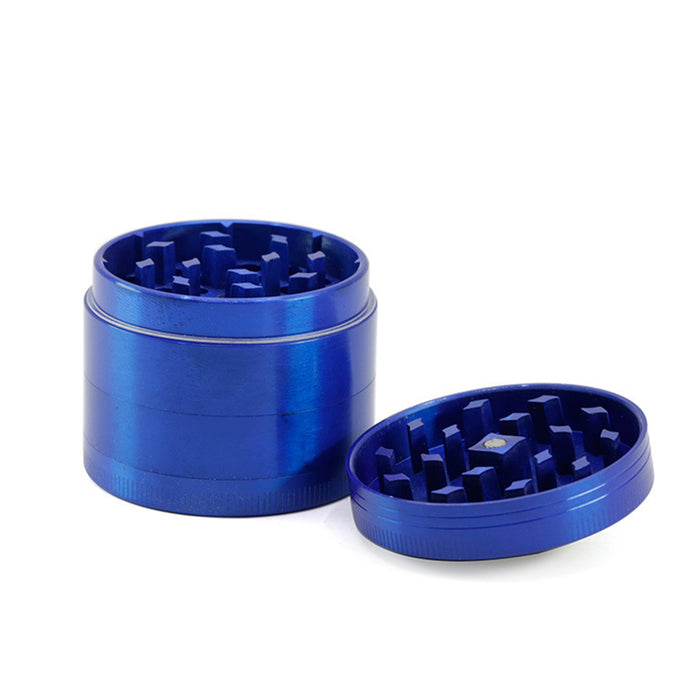 50MM Zinc Alloy Four-layer Diamond Frog Smoke Grinder-Blue Color