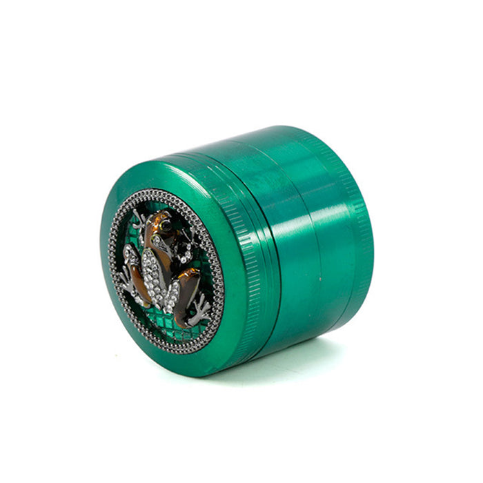 50MM Zinc Alloy Four-layer Diamond Frog Smoke Grinder-Green Color