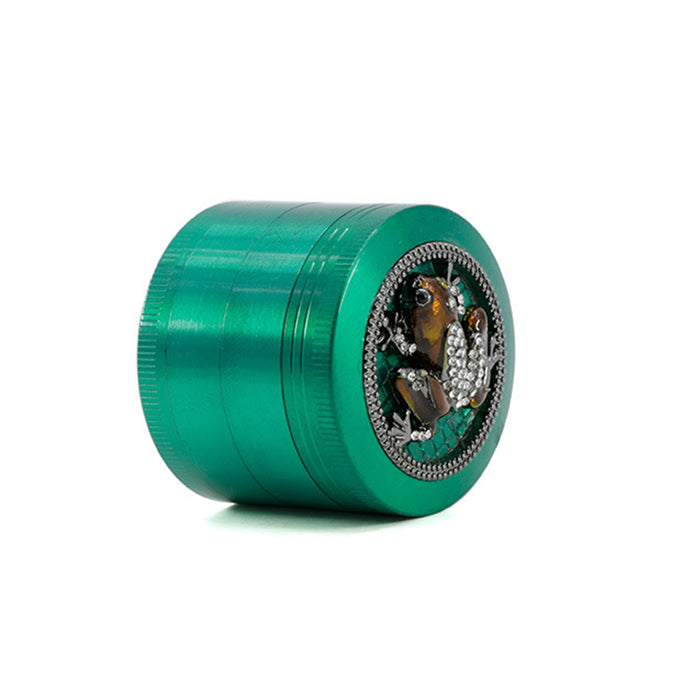 50MM Zinc Alloy Four-layer Diamond Frog Smoke Grinder-Green Color