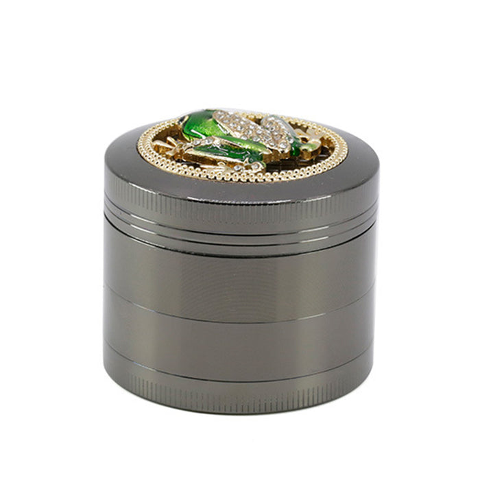 50MM Zinc Alloy Four-layer Diamond Frog Smoke Grinder-Gun Black Color