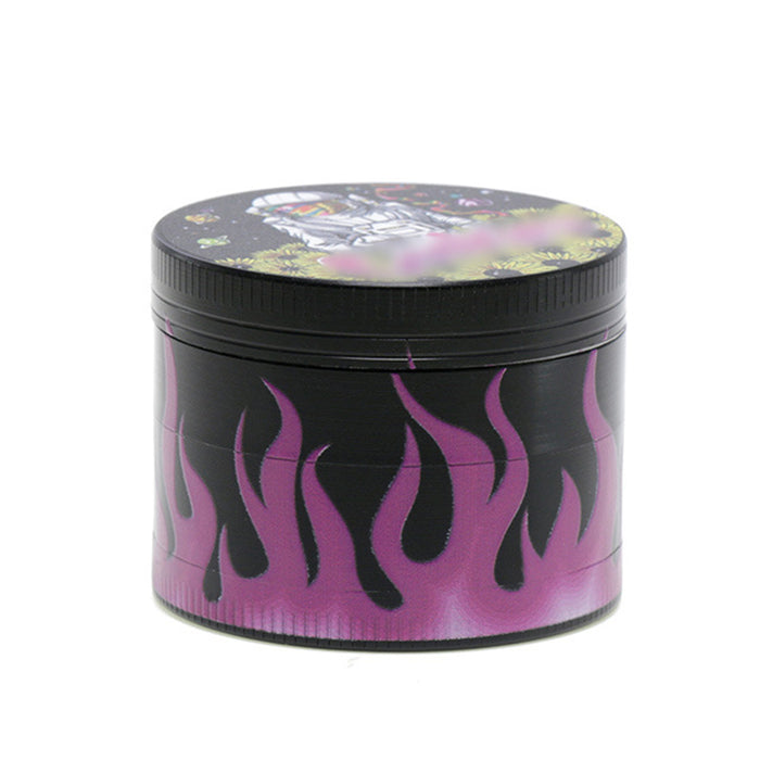 50MM Zinc Alloy Half Pack Flame Pattern Smoke Grinder