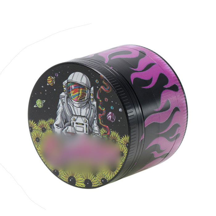 50MM Zinc Alloy Half Pack Flame Pattern Smoke Grinder