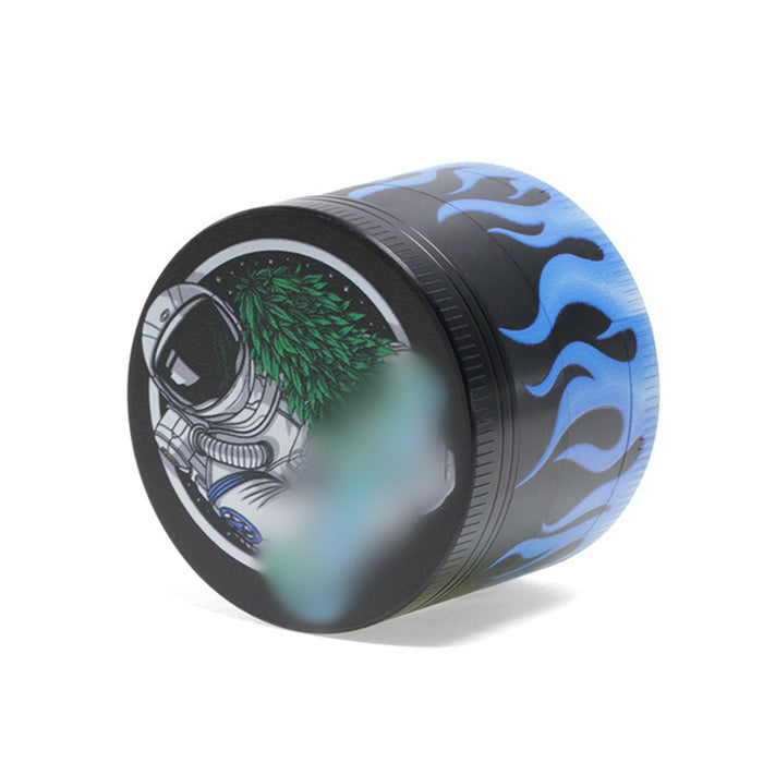 50MM Zinc Alloy Half Pack Flame Pattern Smoke Grinder