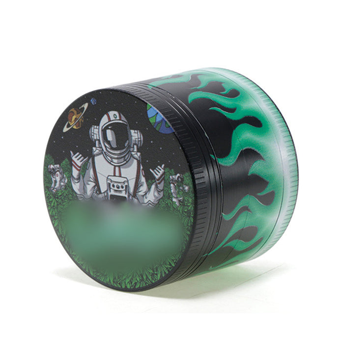 50MM Zinc Alloy Half Pack Flame Pattern Smoke Grinder