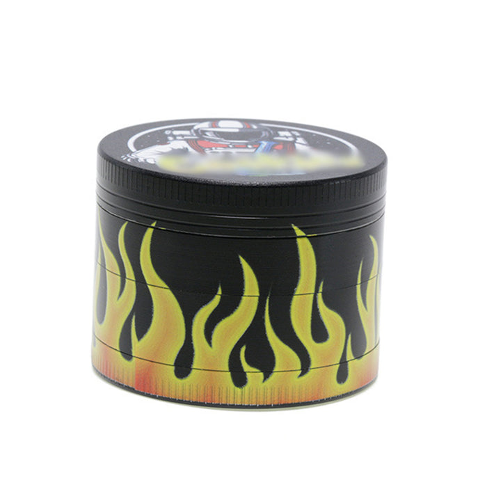 50MM Zinc Alloy Half Pack Flame Pattern Smoke Grinder