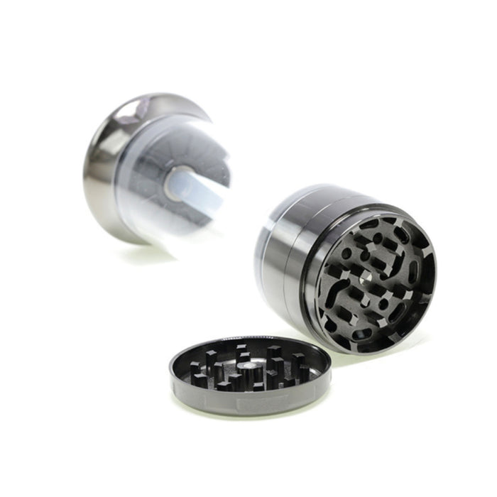 52MM Chamfered Single Independent Packaging Zinc Alloy Herb Grinder-Gray
