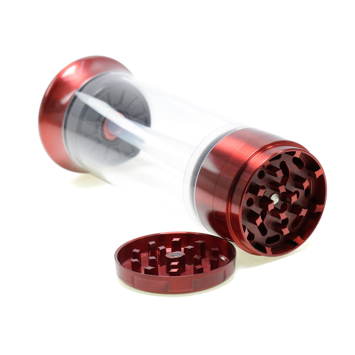 52MM Chamfered Single Independent Packaging Zinc Alloy Herb Grinder-Red