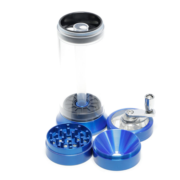 Diameter 52MM Rocker Zinc Alloy With Pipe Weed Grinder | Blue Color