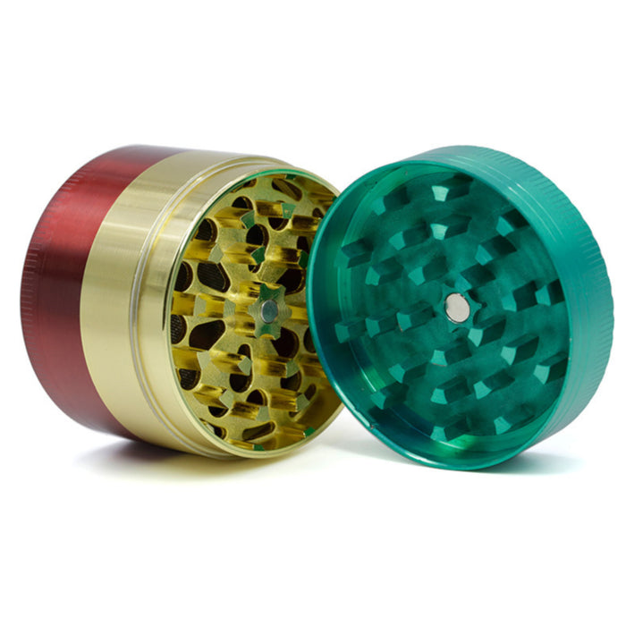 52MM Three-Color Zinc Alloy Four-Layer Labyrinth Herb Grinder