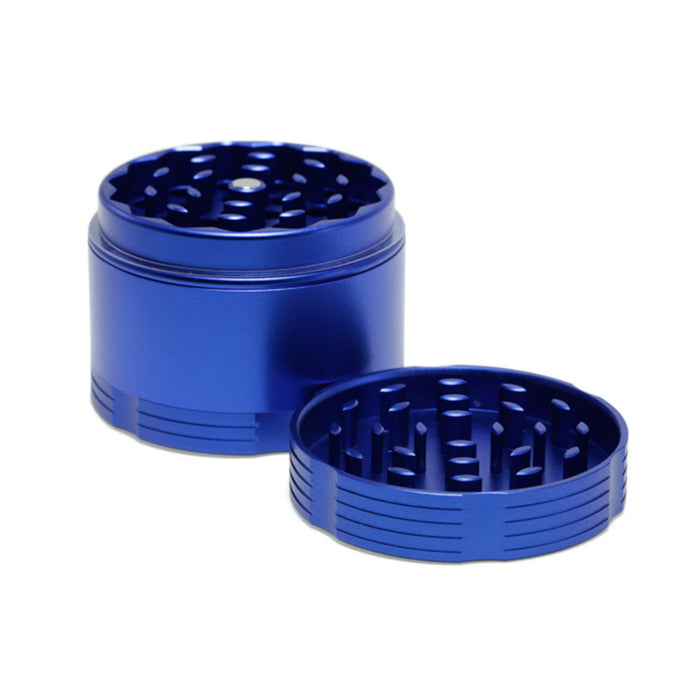 55MM Double Chamfered Flat Aluminum Alloy Herb Grinder | Blue Color