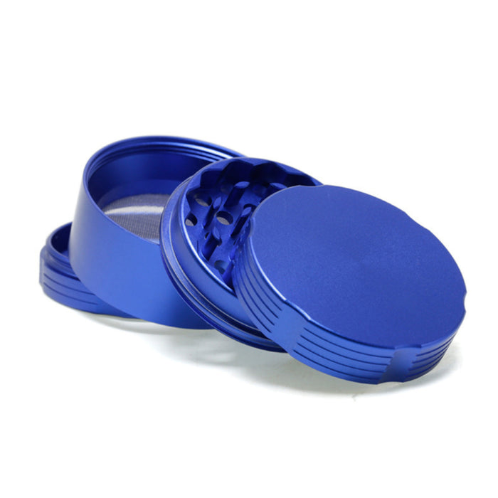 55MM Double Chamfered Flat Aluminum Alloy Herb Grinder | Blue Color