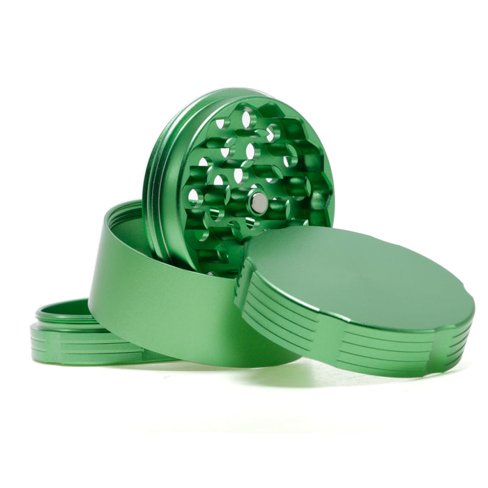 55MM Double Chamfered Flat Aluminum Alloy Herb Grinder | Green Color