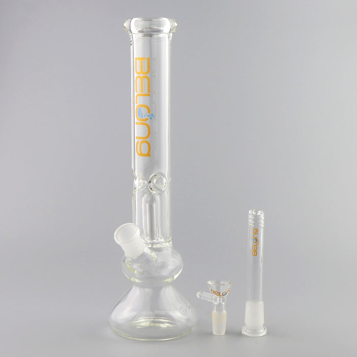 Clear  Beaker Base Glass Pipe for Smoking with Precooler  347#