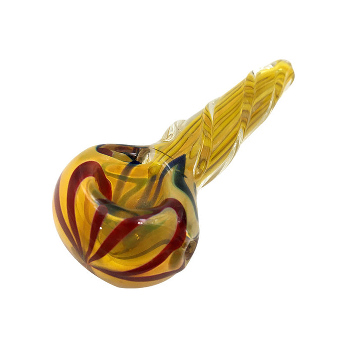 Pink Nail & Black Head Glass Hand Pipe Has Clear Fire Print 238#