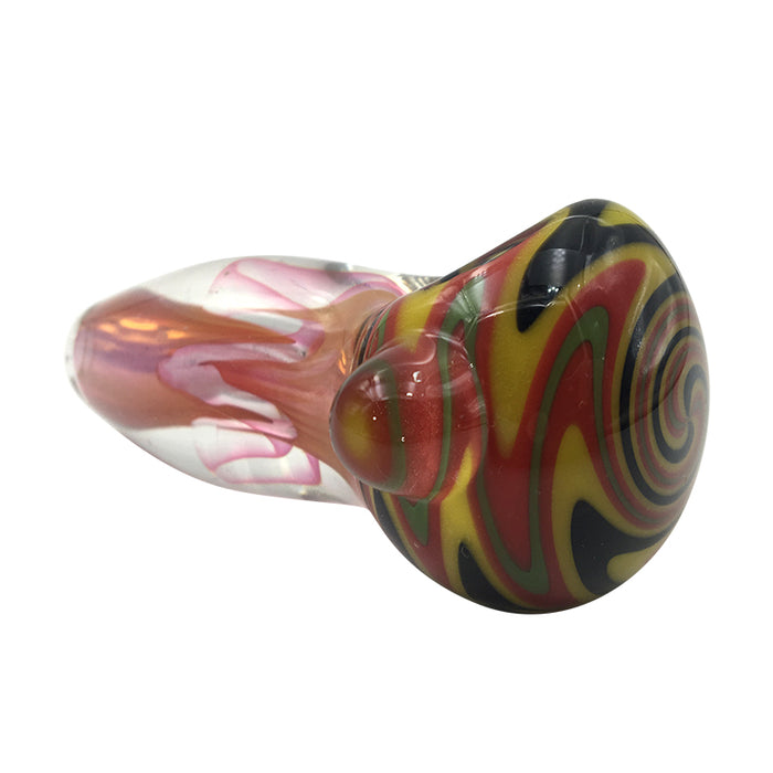 Cherry Blossom Inside Clear Mini Spoon Pipe with Waves Bowl 191#