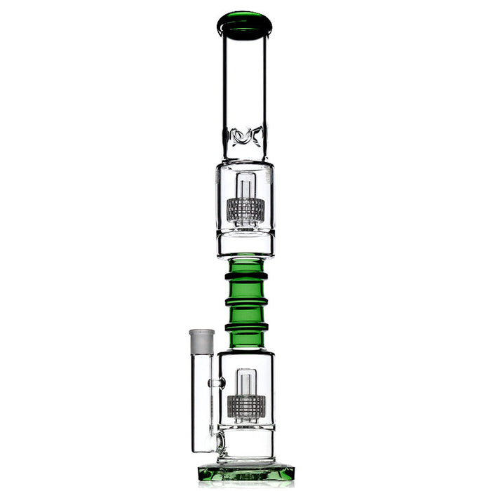 Electromagnetic Tower Design Glass Smoking Water Pipes with Double Stereo Matrix Perc 196#