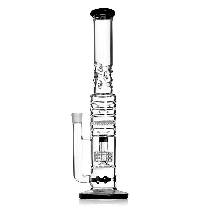 Big Sraight 18 Inches Black Glass Bongs with Double Perc 167#