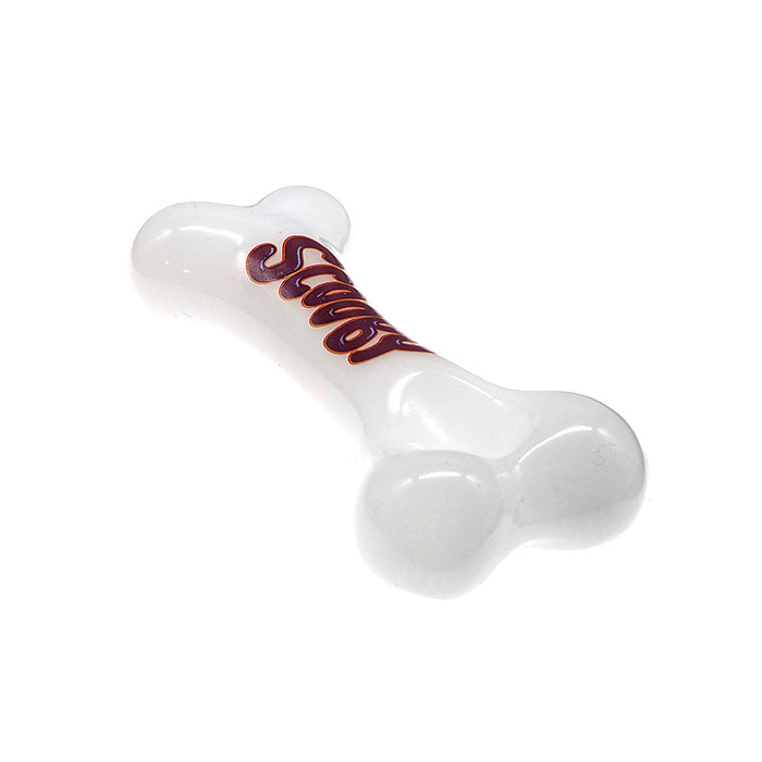 White Jade Dog Bone  Flat Hand Pipe 009#