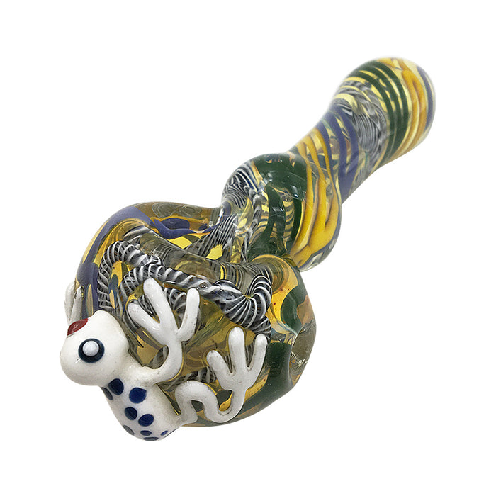 Colorful Glass Spoon Pipe with Animal for Tobacco Smoking 434#