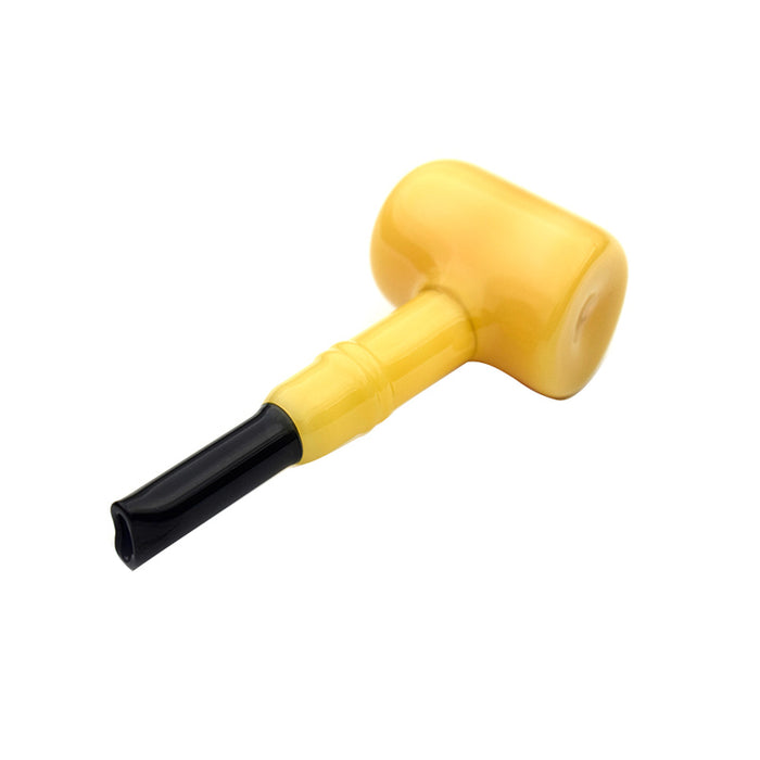 5.1" Glass hammer pipe yellow color G017