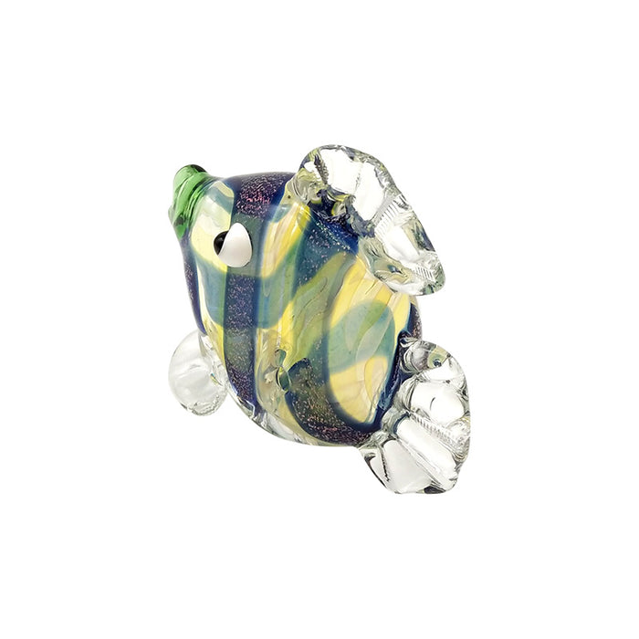 Blue Striped Tropical Fish Glass Hand Pipe Good Quality 127#