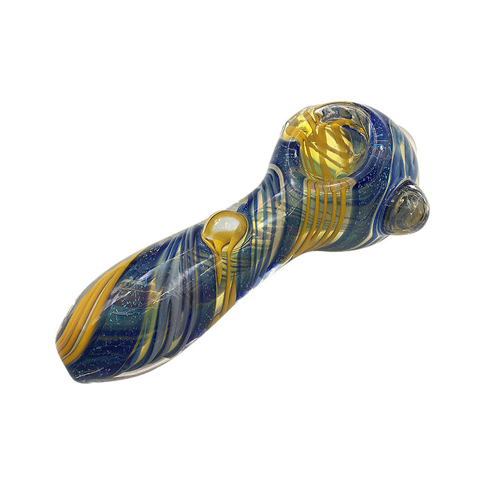 Hot Sales Mixed Color Spoon Hand Glass Tobacco Pipe Smoking Pocket 416#