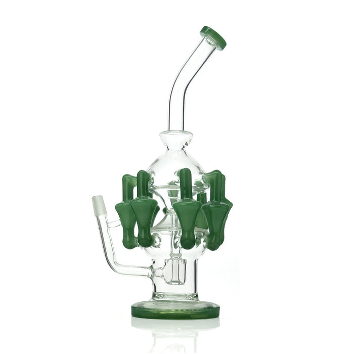 13" Recycler Glass Bong with New Percolator Cyclone Helix Dab Rigs