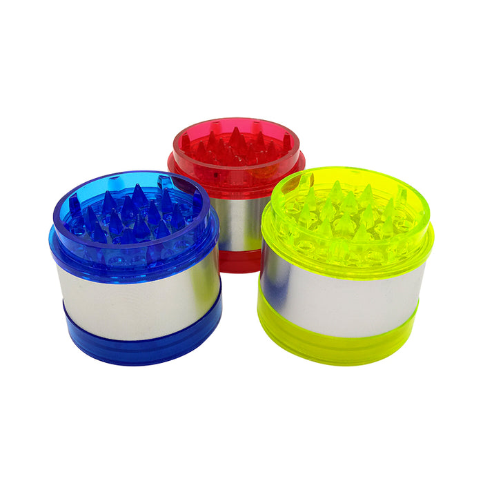 Top Sale Transparent Acrylic Herbal Lightweight Portable Pollen Grinder Spice Crusher with 4 Layers