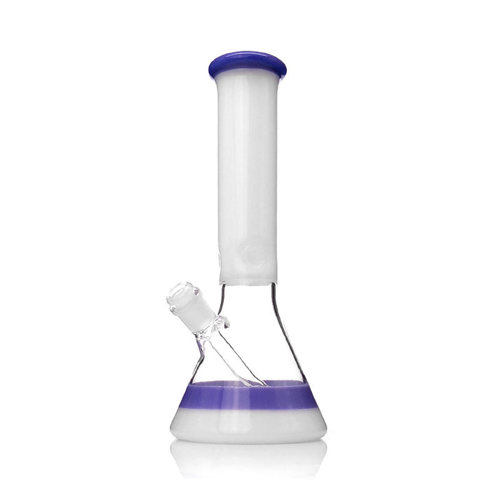 White Neck Colored Lip Glass Beaker Base Ice Smoking Pipes