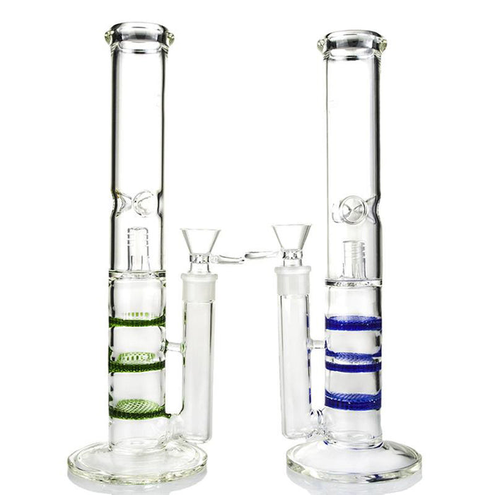 Three Honeycomb Perc Water Pipe with Green Blue Color 208#