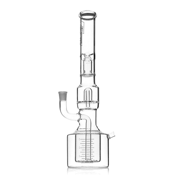 Hi Si Glass Water Pipe 19” Double Recycle Perc Bong Beaker Base