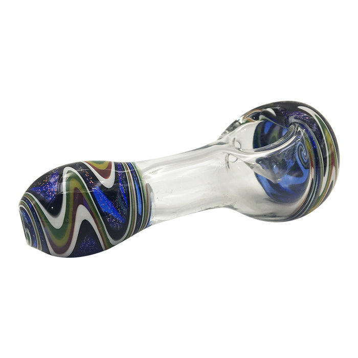 Blue Sparkle Colored Rune Bowl and Nail Glass Spoon Pipe 188#
