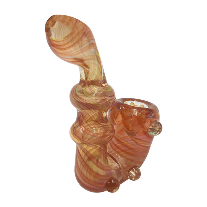 Multiple Circles Glass Spoon Pipe with Reverse Waves Bowl 242#